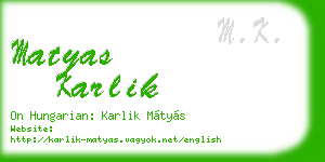 matyas karlik business card