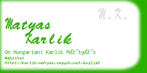 matyas karlik business card